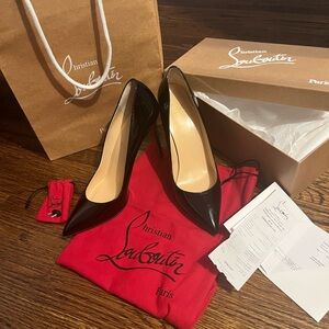 Christian Louboutin Kate Black Patent Leather Heels